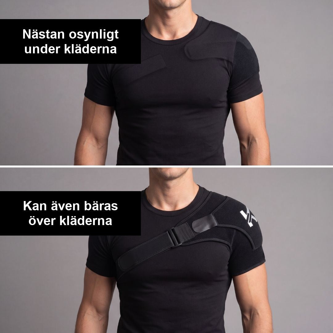 Axelstöden under och över kläderna